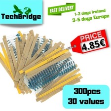 300pcs Film Resistor Assorted Kit 1/4W Resistance 1% 30 kind each 10pcs