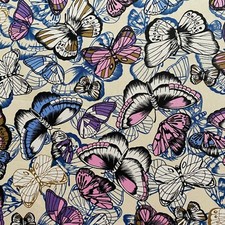 Ivory Butterfly Print 100%
