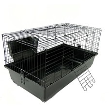 Rabbit Guinea Pig Cage 120cm Hutch Plastic Metal + Hayrack Large New