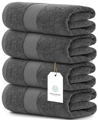 Bath towels gray 30x56 cotton - towels,