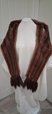 Vintage Real Fur Stole with Tails. Original Lining and Shoulder Straps. 1920 30s