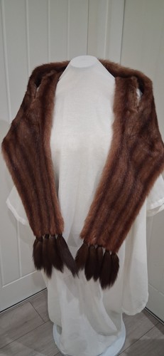 Vintage real fur stole with - fur,