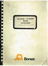 BONSER RT2500K & RT3500K FORK LIFT TRUCK ORIGINAL 1975 FACTORY PARTS CATALOGUE