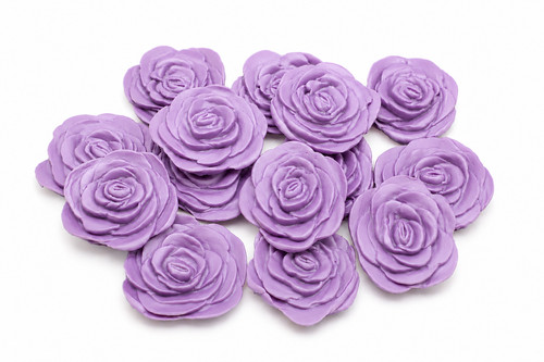 14x edible sugar roses purple - roses,
