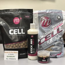 MAINLINE CELL Bundle 15mm Boilies, pellets,Wafters, Stick Mix ,Carp Fishing