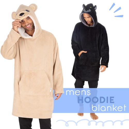 Mens panther hood oversized - panther,