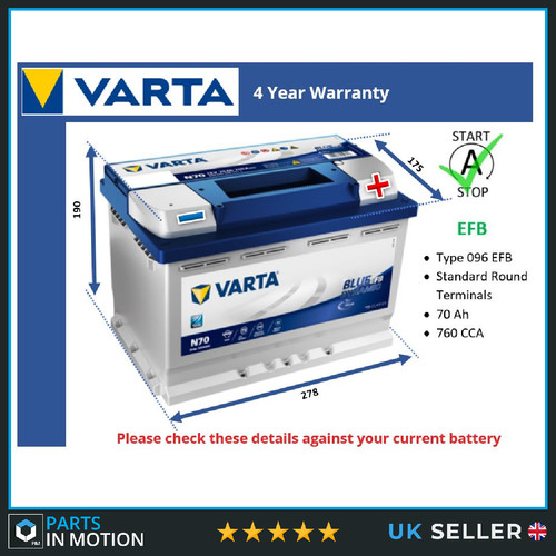 Efb car battery n70 - n70, varta