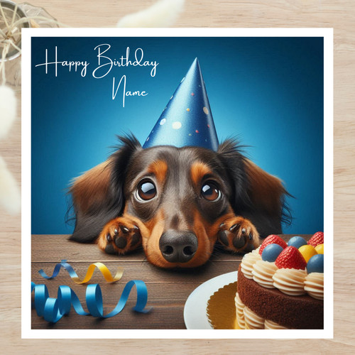 Personalised card dachshund - personalised,