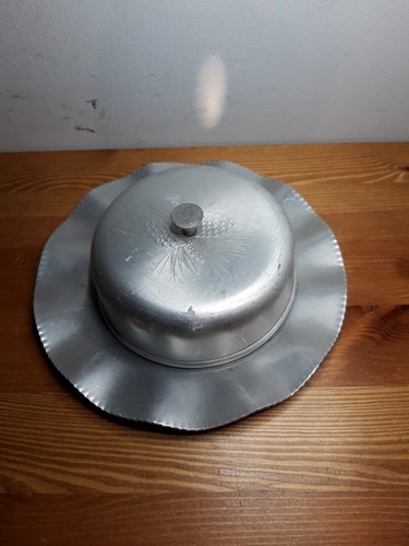Vintage aluminium butter dish - aluminium,