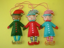 Three Felt Christmas Elves