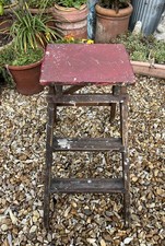 Vintage Folding Wooden Step Stool 