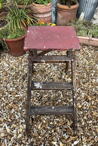 Vintage folding wooden step - vintage,