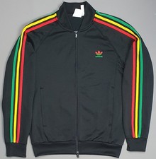 Adidas Jamaica Track Jacket Large SST Rasta Reggae Retro Track Top Firebird