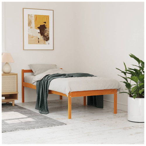 Bed frame brown king solid - frame,