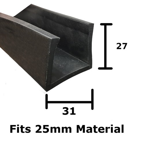 Square rubber shape channel - rubber,