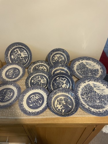 Set vintage blue old - of,