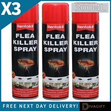 3 x RENTOKIL FLEA KILLER SPRAY