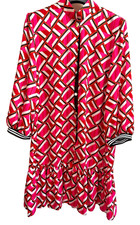 £180 FEE G Juliette DESIGNER PINK PRINT Short Frill DRESS  8 - 10 UK