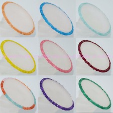 Multicolor 2x4mm Faceted Assorted Gems Rondelle Beads Elastic Bracelet 7.5"