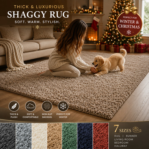 Sizes thick shaggy - thick, soft