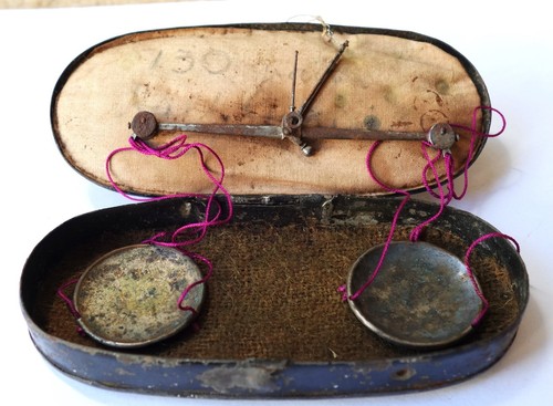 Antique coin scales - coin, in