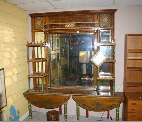 Antique eastlake overmantle - eastlake,