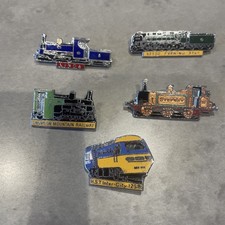 5 Railway Themed Badges Enamel