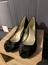 New Look Black Bow Satin Shoes Size 8