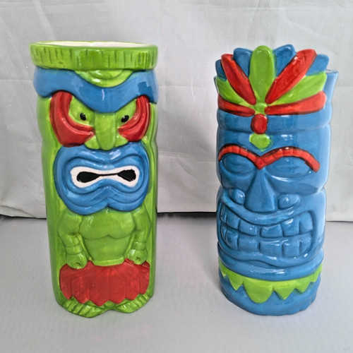 Pair tiki mugs - tiki,