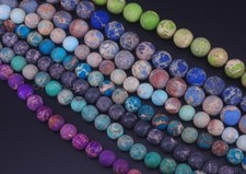 Matte Natural Sea Sediment Jasper Gemstone Round Ball Beads 6mm 8mm 10mm 15.5"