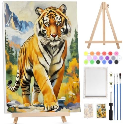 Tiger paint numbers - numbers, for