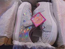 Girls Skechers silver Glittery