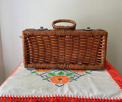 Vintage wicker basket bag - basket,