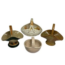 Vintage Pottery Posy Basket x4 Bourne Denby BR Burton JSR Castleford Flower Vase