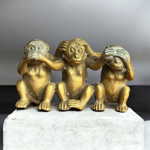 Vintage brass three wise - vintage,