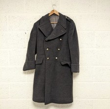 Moss Bros Crombie Vintage Military Coat Grey Double Breasted Heavyweight Size 42