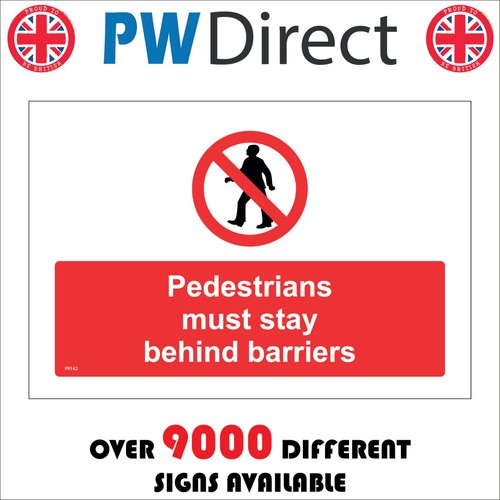 Sign pedestrians must stay - must,