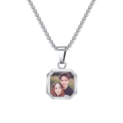 Personalised necklace square - personalised,