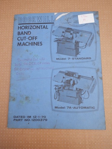 Rockwell horizontal bandsaw - horizontal,