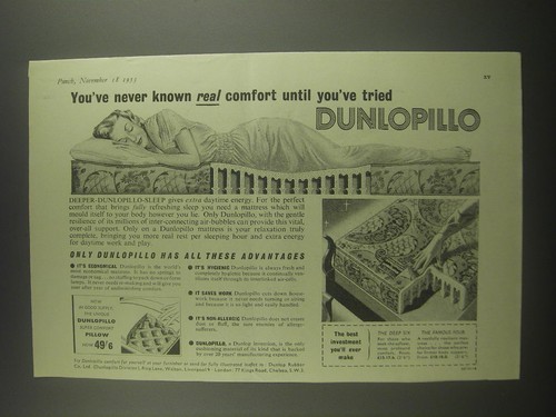 1953 dunlopillo mattress - mattress, ad