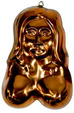 Vintage Woman Copper Cake Pan Jello Mold Wall Kitchen Decor New