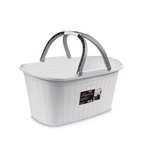 35l white oval plastic - white,