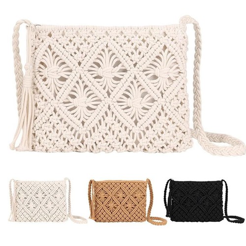 Women straw crossbody bag - straw,