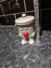 Dusty Bin Ceramic Money Box With Stopper Vintage 80s