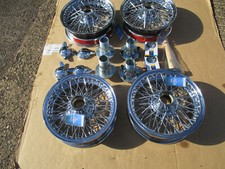 MG MGB MGBGT complete chrome wire wheels x4 with  conversion hubs  full set