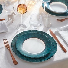 Luminarc Zadig 18pc Opal Glass Dinner Set Dinnerware Tableware Modern Plates NEW