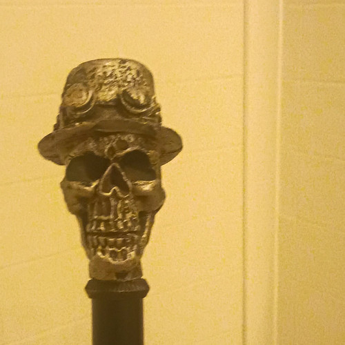 Walking cane black metal - cane,