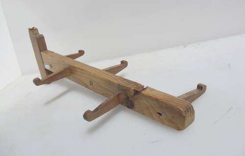 Vintage wooden coat rack hooks - coat,