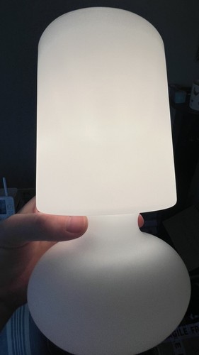 Vintage white glass ikea lykta - white,