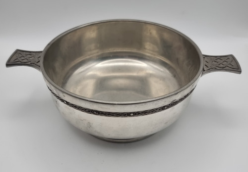 Vintage pewter quaich bowl - quaich,